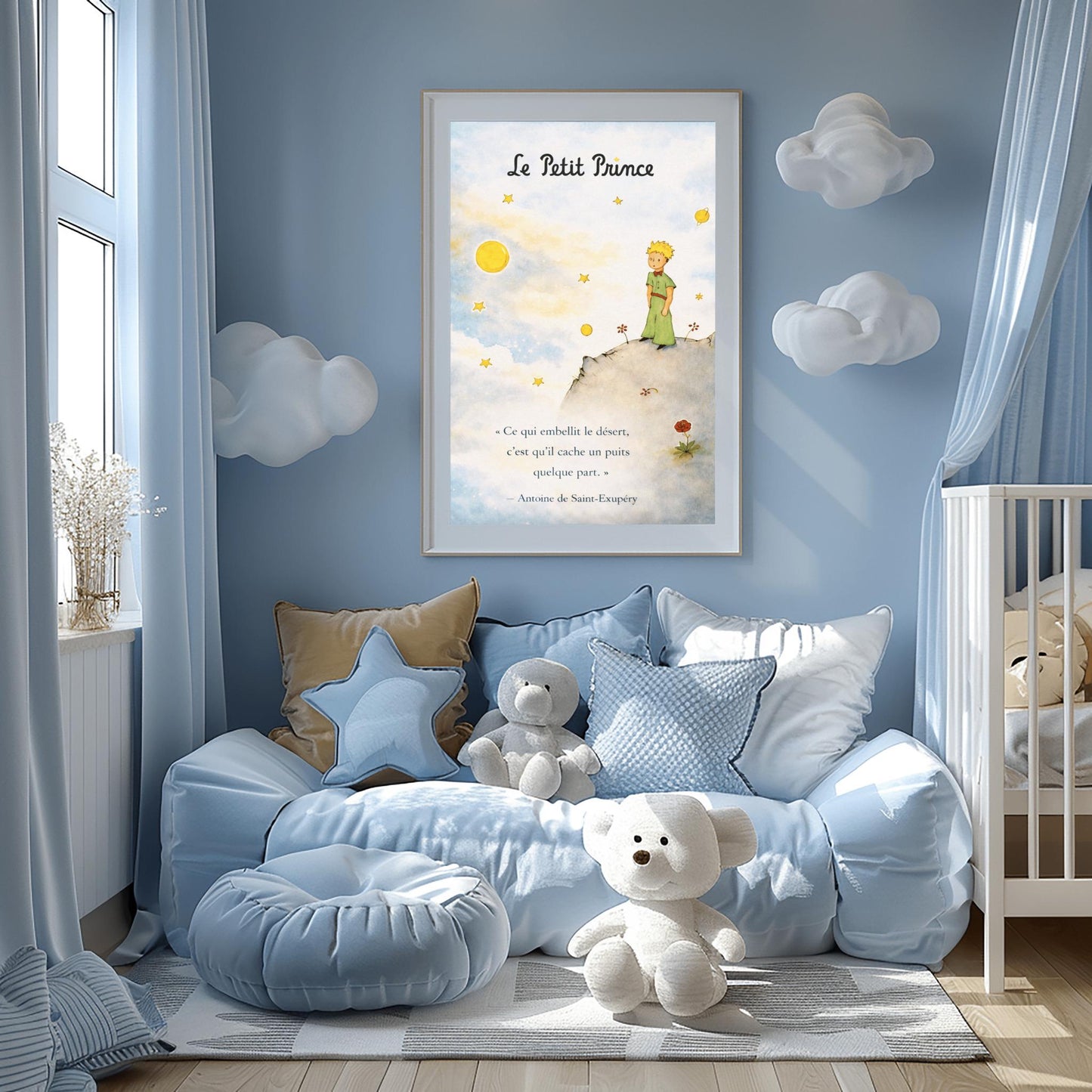 The Little Prince Art Print – Le Petit Prince Art Print - The Little Prince Vintage Poster - Antoine de Saint-Exupéry Illustration