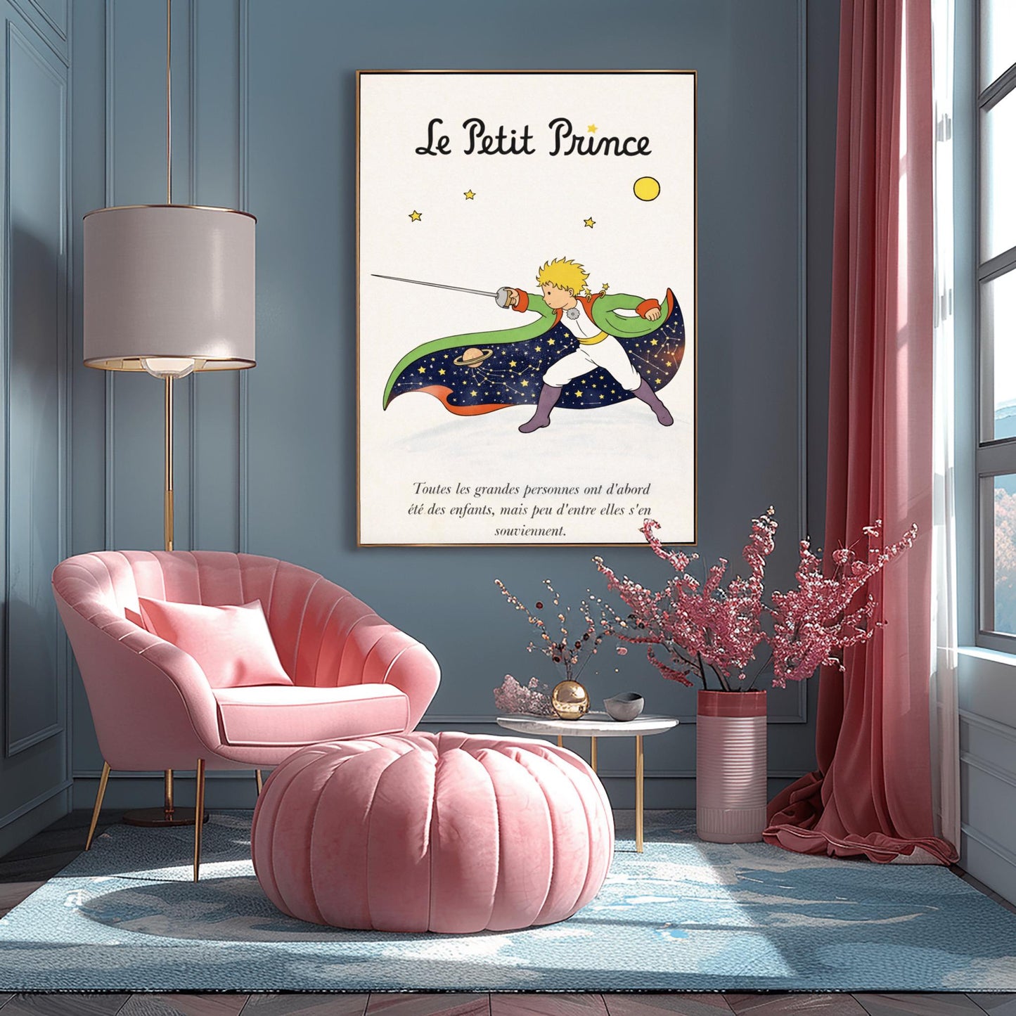 The Little Prince Le Petit Prince Sword & Galaxy Art Print - The Little Prince Fencing Poster