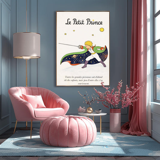 The Little Prince Le Petit Prince Sword & Galaxy Art Print - The Little Prince Fencing Poster