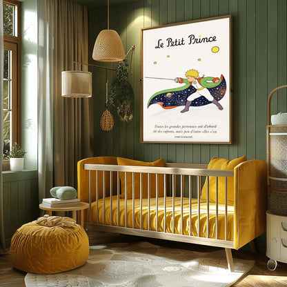 The Little Prince Le Petit Prince Sword & Galaxy Art Print - The Little Prince Fencing Poster