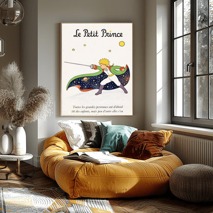 The Little Prince Le Petit Prince Sword & Galaxy Art Print - The Little Prince Fencing Poster