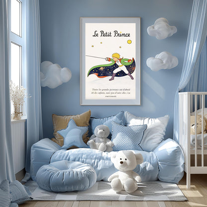 The Little Prince Le Petit Prince Sword & Galaxy Art Print - The Little Prince Fencing Poster