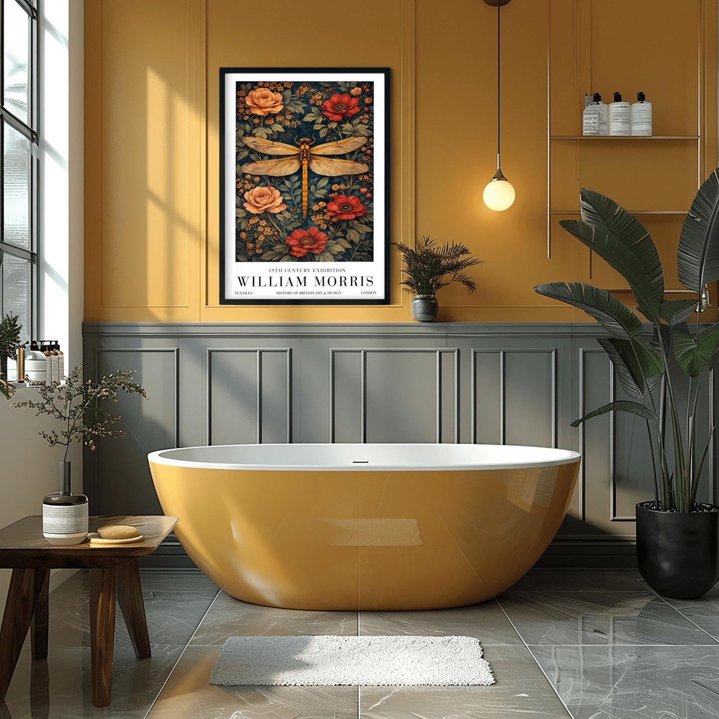 William Morris Dragonfly Print, Botanical Exhibition Poster