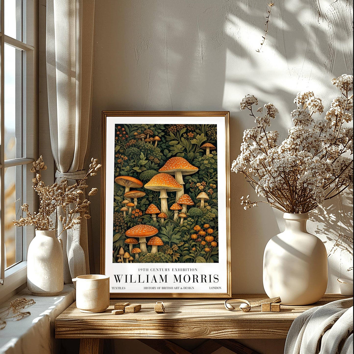 William Morris Mushroom Print - Vintage Botanical Arts & Crafts Poster