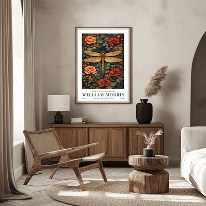 William Morris Dragonfly Print, Botanical Exhibition Poster