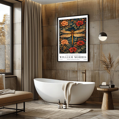 William Morris Dragonfly Print, Botanical Exhibition Poster