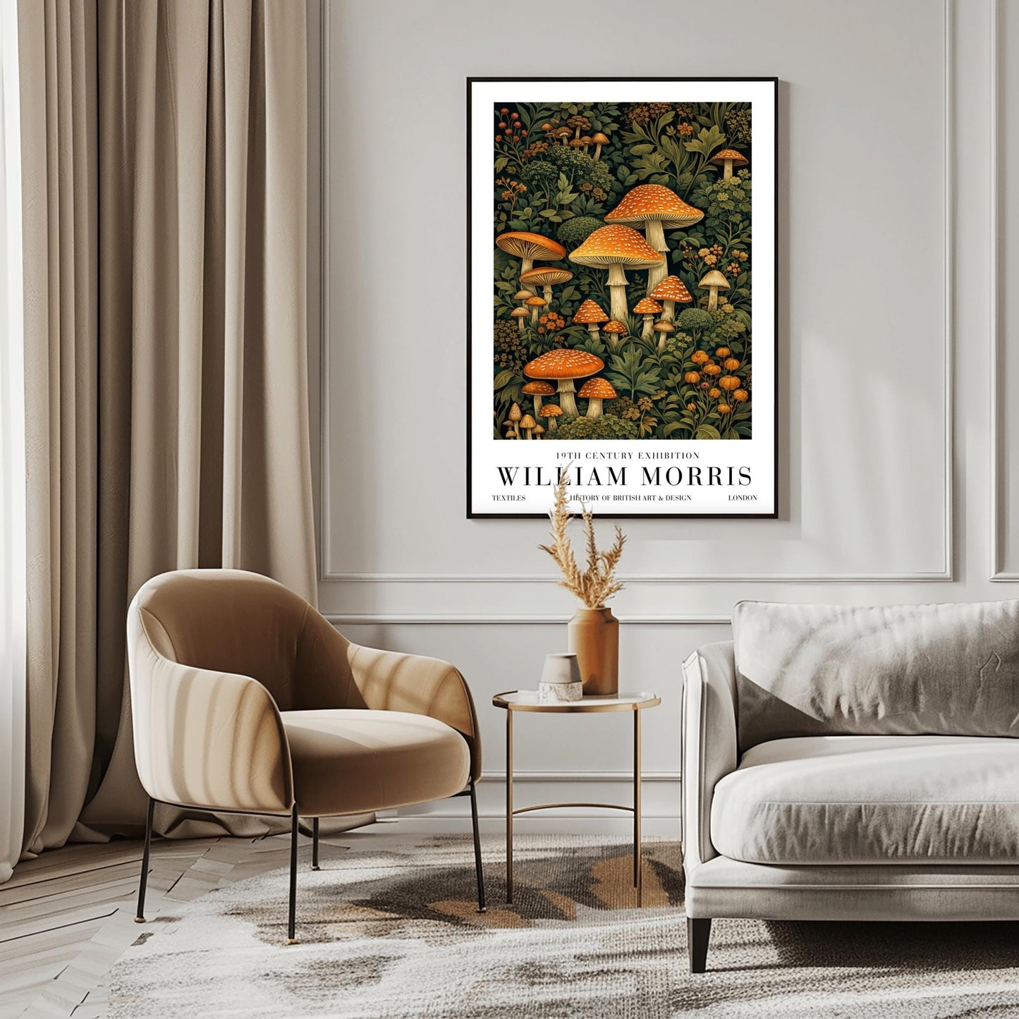 William Morris Mushroom Print - Vintage Botanical Arts & Crafts Poster
