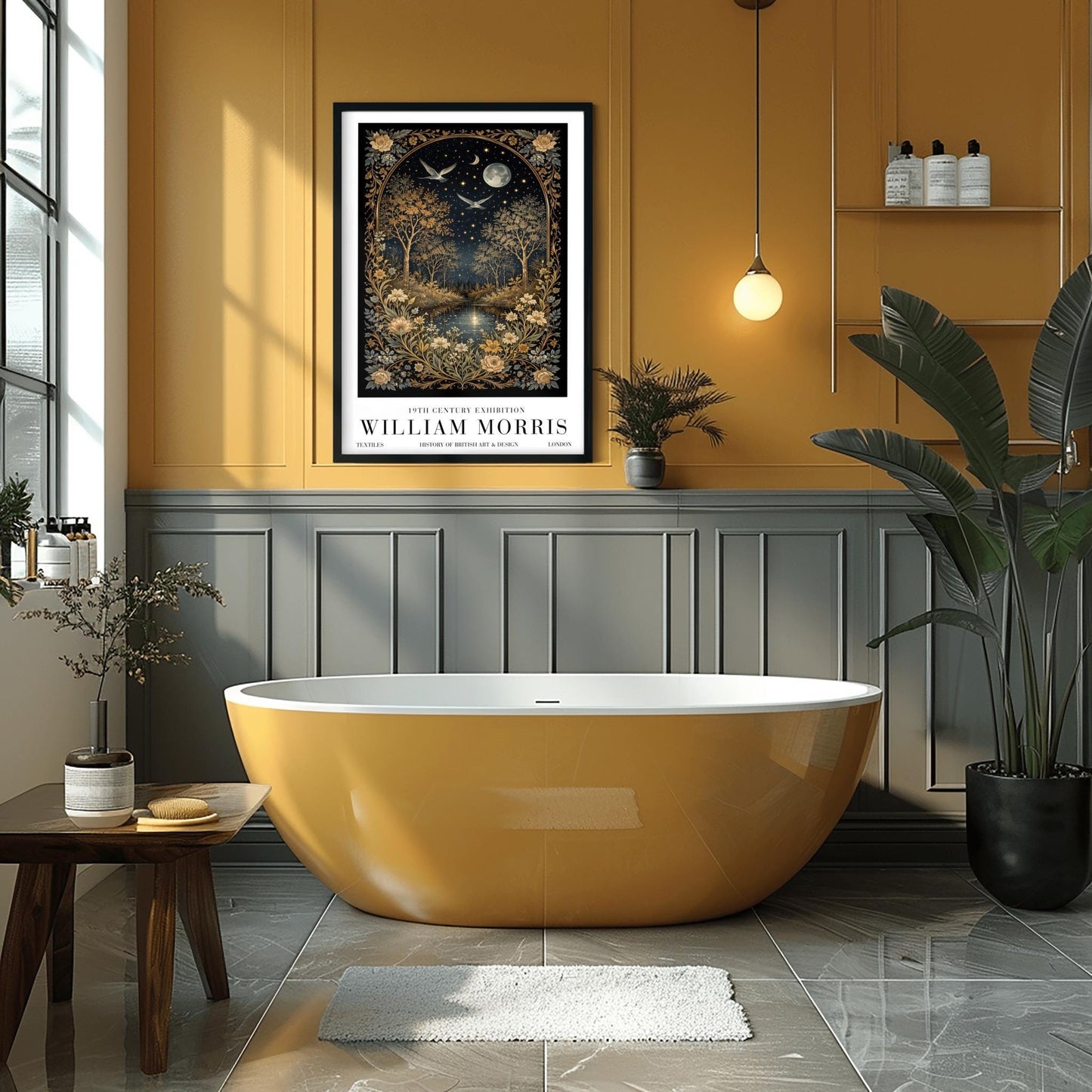 William Morris Moonlight Forest Poster Print - Midnight Garden Exhibition Print