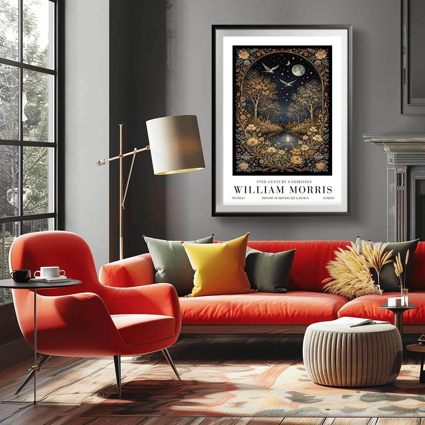 William Morris Moonlight Forest Poster Print - Midnight Garden Exhibition Print