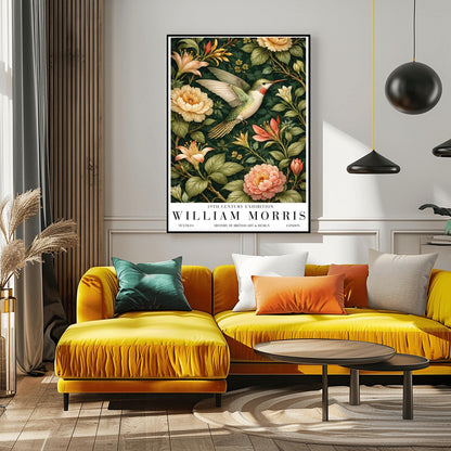 William Morris Hummingbird Poster Print - Vintage Textile Botanical Exhibition Print