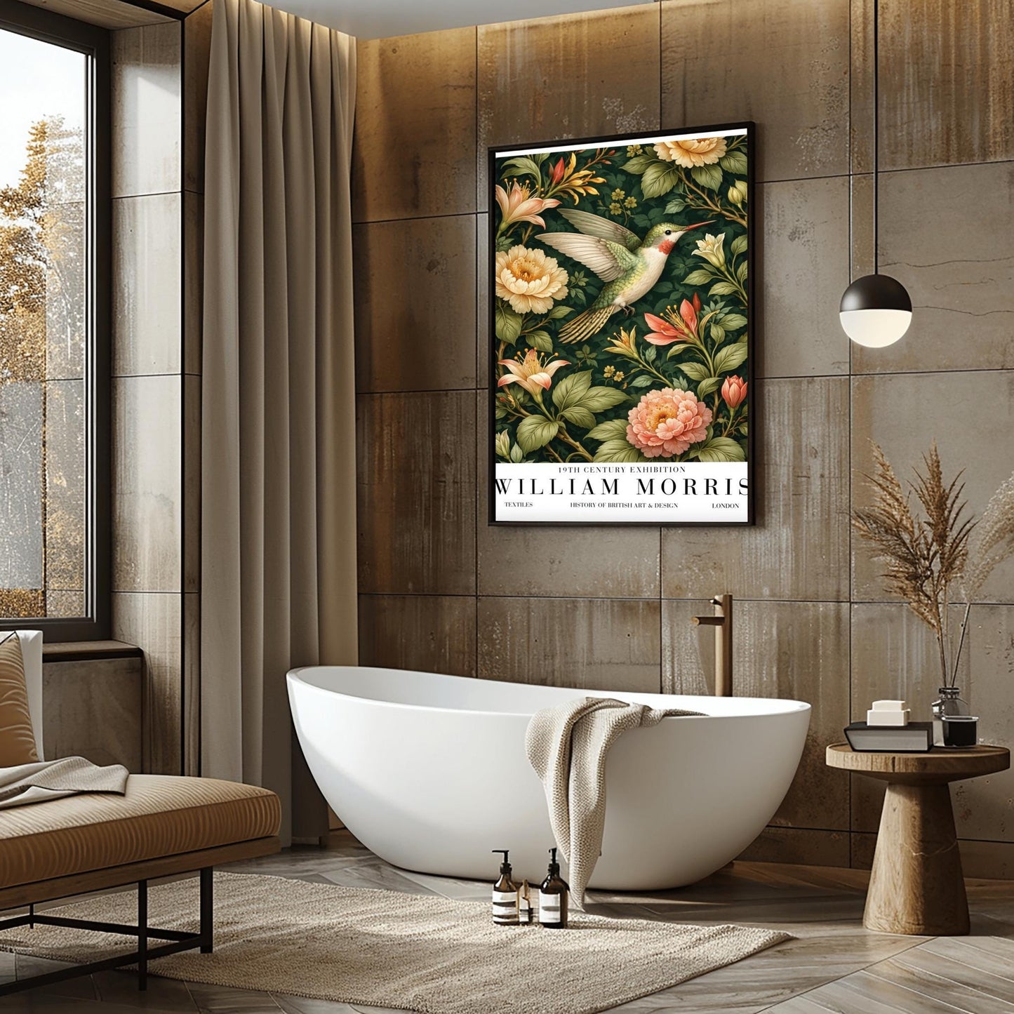 William Morris Hummingbird Poster Print - Vintage Textile Botanical Exhibition Print