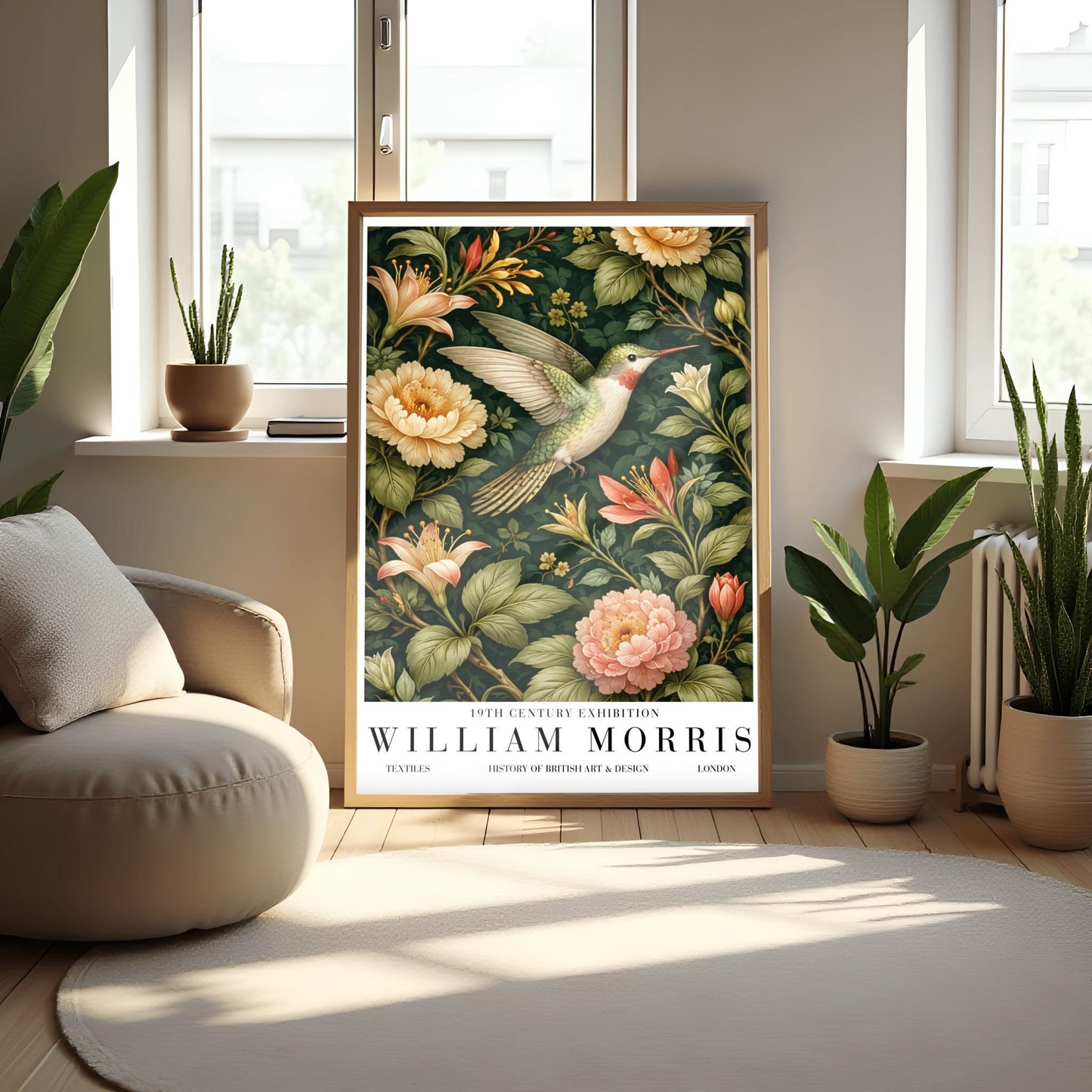 William Morris Hummingbird Poster Print - Vintage Textile Botanical Exhibition Print