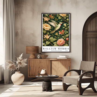 William Morris Hummingbird Poster Print - Vintage Textile Botanical Exhibition Print