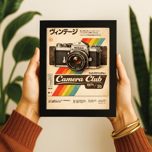 Vintage Nikon Camera Club Poster – 1971 Retro Photography Print