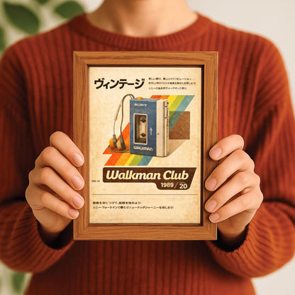 Sony Walkman Poster Japanese Retro Tech Wall Art  Vintage 80s Print
