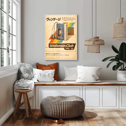 Sony Walkman Poster Japanese Retro Tech Wall Art  Vintage 80s Print