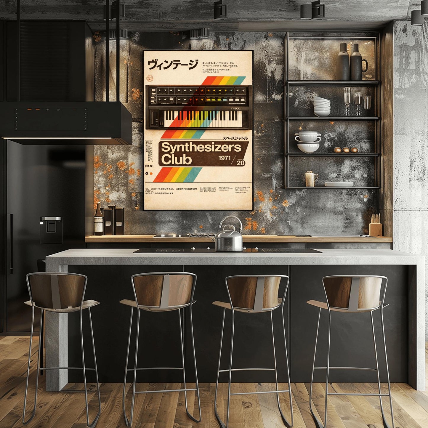 Retro Moog Synthesizer Poster: Retro Synth Pop Music Art Print