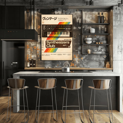 Retro Moog Synthesizer Poster: Retro Synth Pop Music Art Print