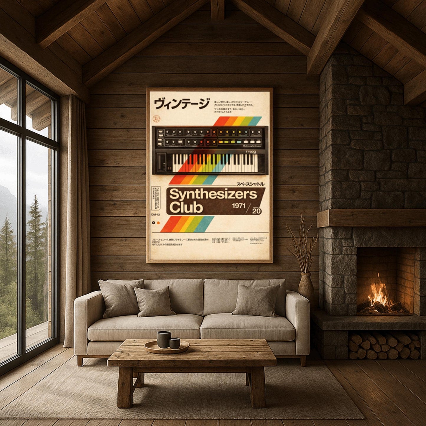 Retro Moog Synthesizer Poster: Retro Synth Pop Music Art Print