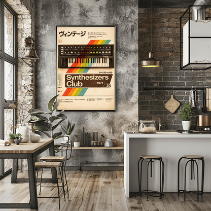 Retro Moog Synthesizer Poster: Retro Synth Pop Music Art Print
