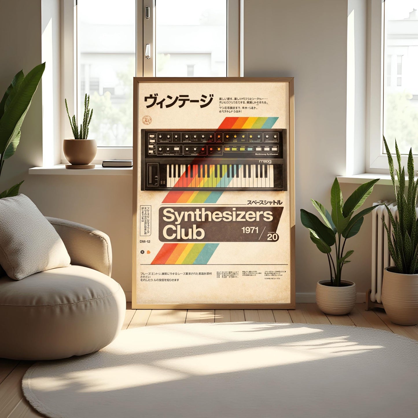 Retro Moog Synthesizer Poster: Retro Synth Pop Music Art Print