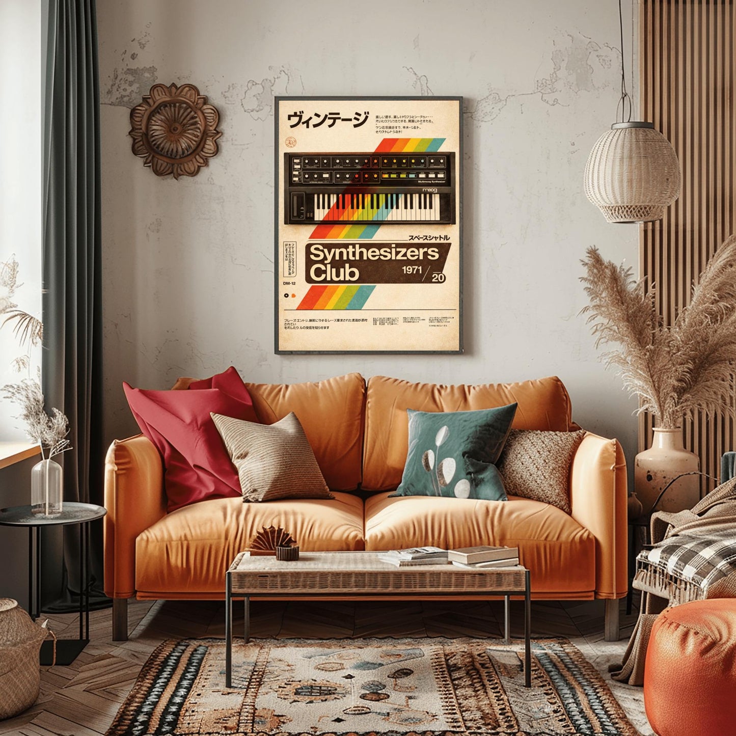 Retro Moog Synthesizer Poster: Retro Synth Pop Music Art Print
