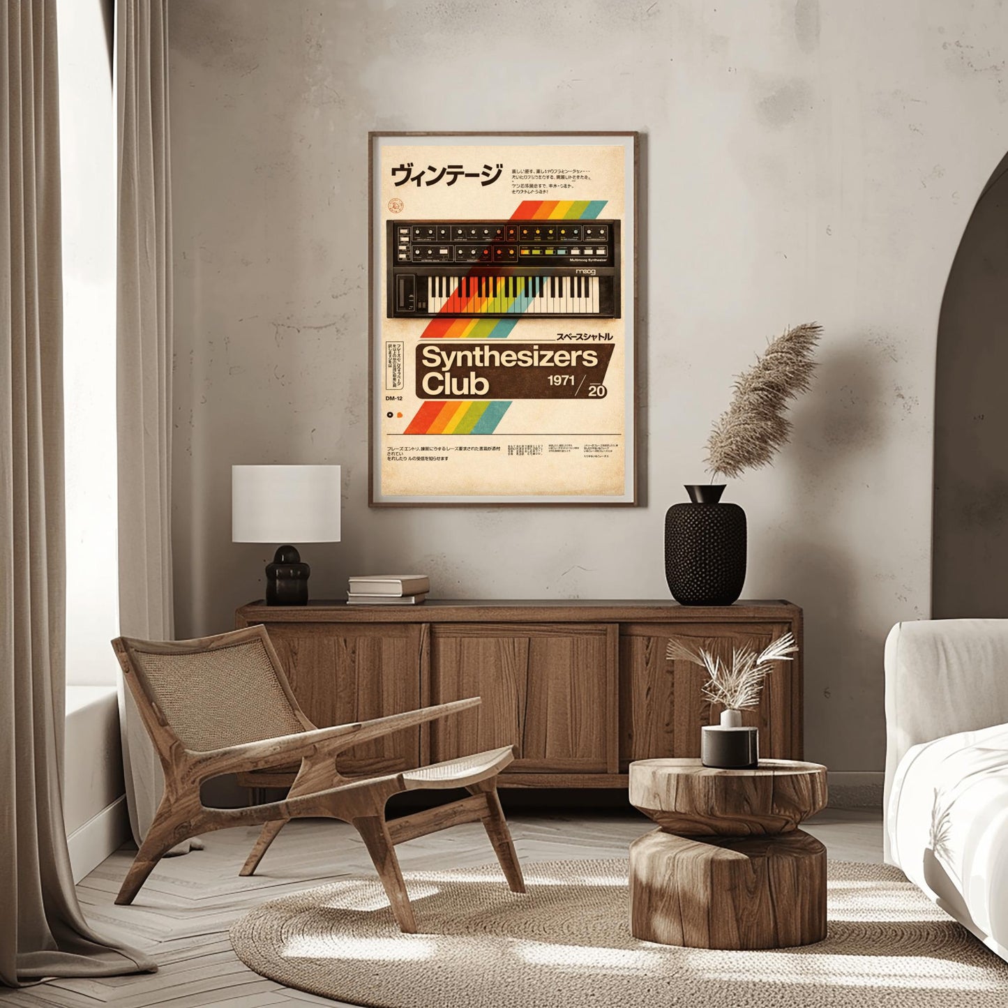 Retro Moog Synthesizer Poster: Retro Synth Pop Music Art Print