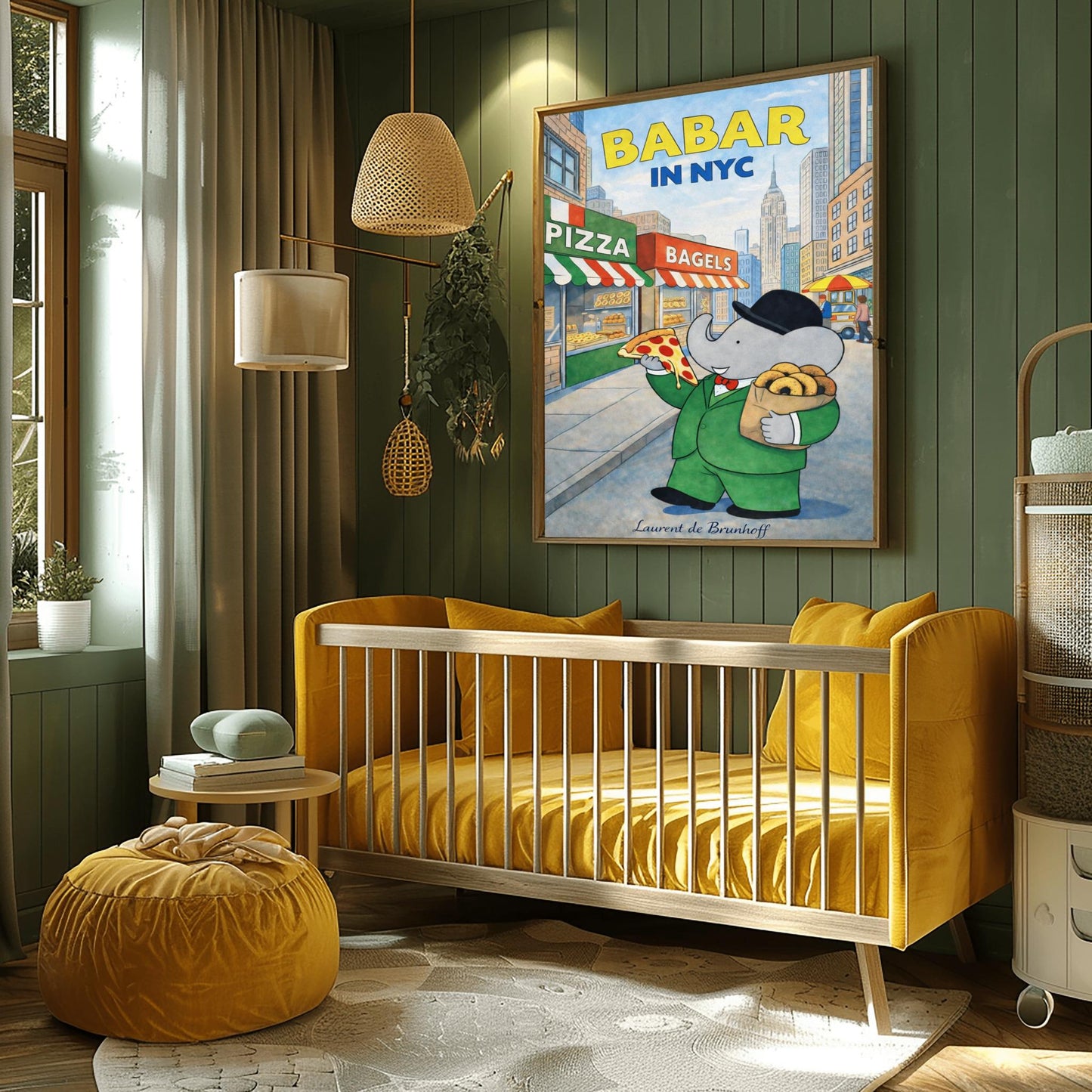 Babar in NYC Poster – Vintage Foodie Art Print