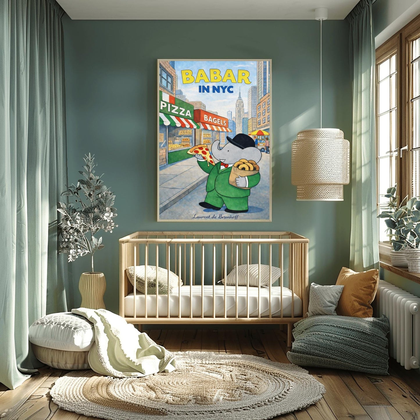 Babar in NYC Poster – Vintage Foodie Art Print