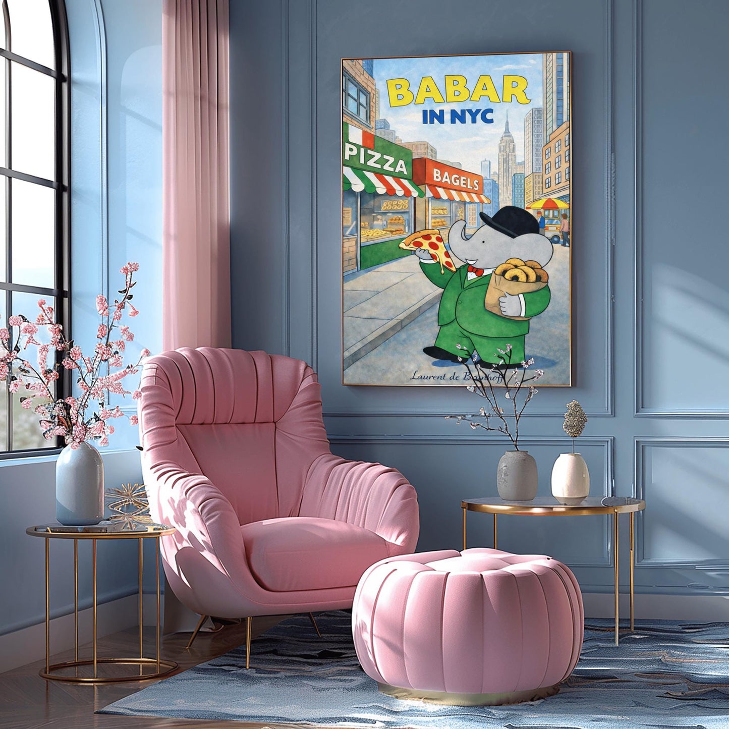 Babar in NYC Poster – Vintage Foodie Art Print