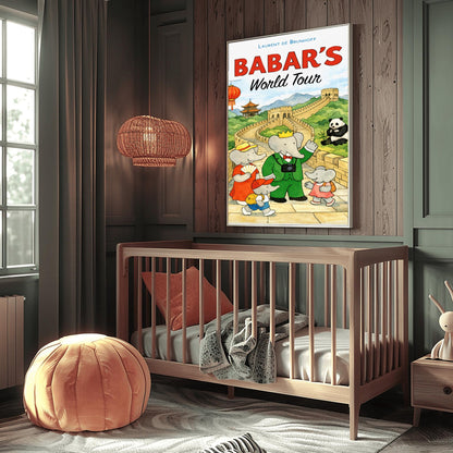 Babar's World Tour China Poster – Vintage Elephant Wall Art