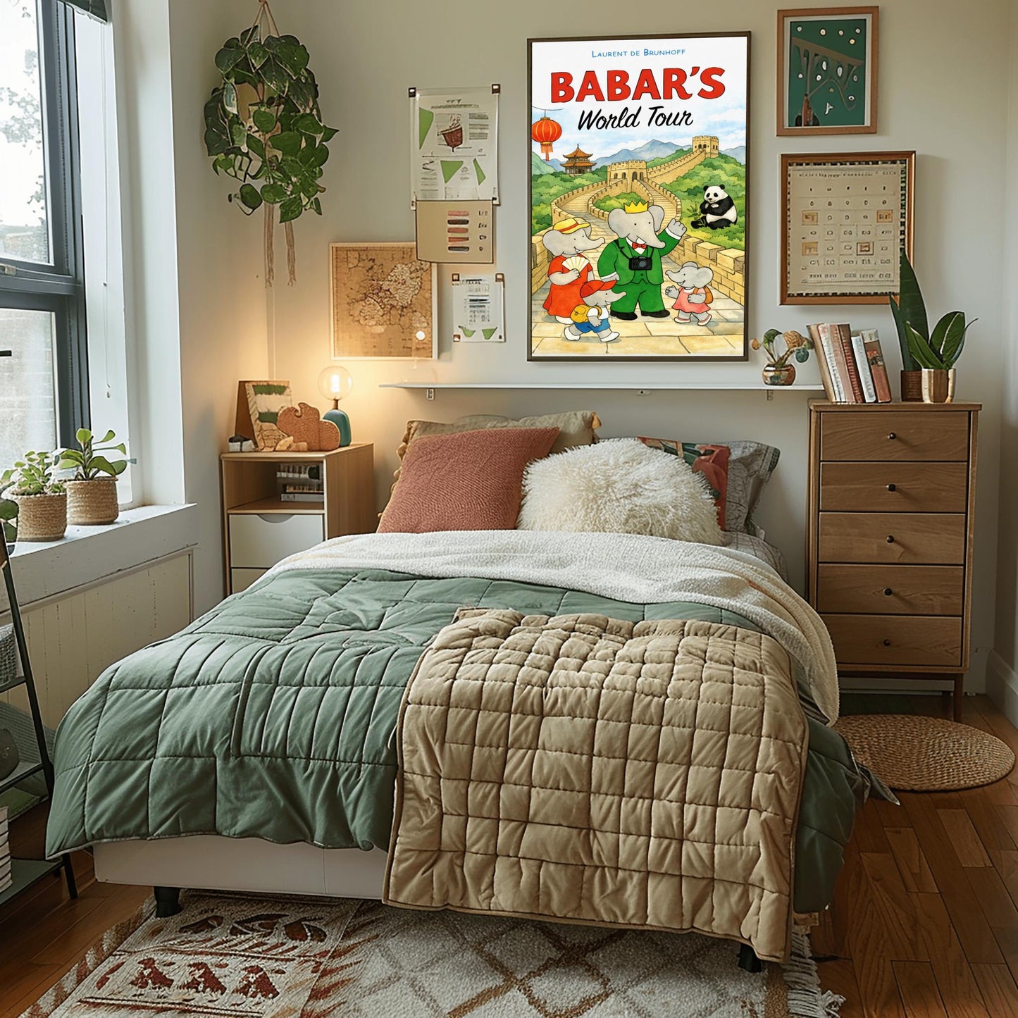 Babar's World Tour China Poster – Vintage Elephant Wall Art