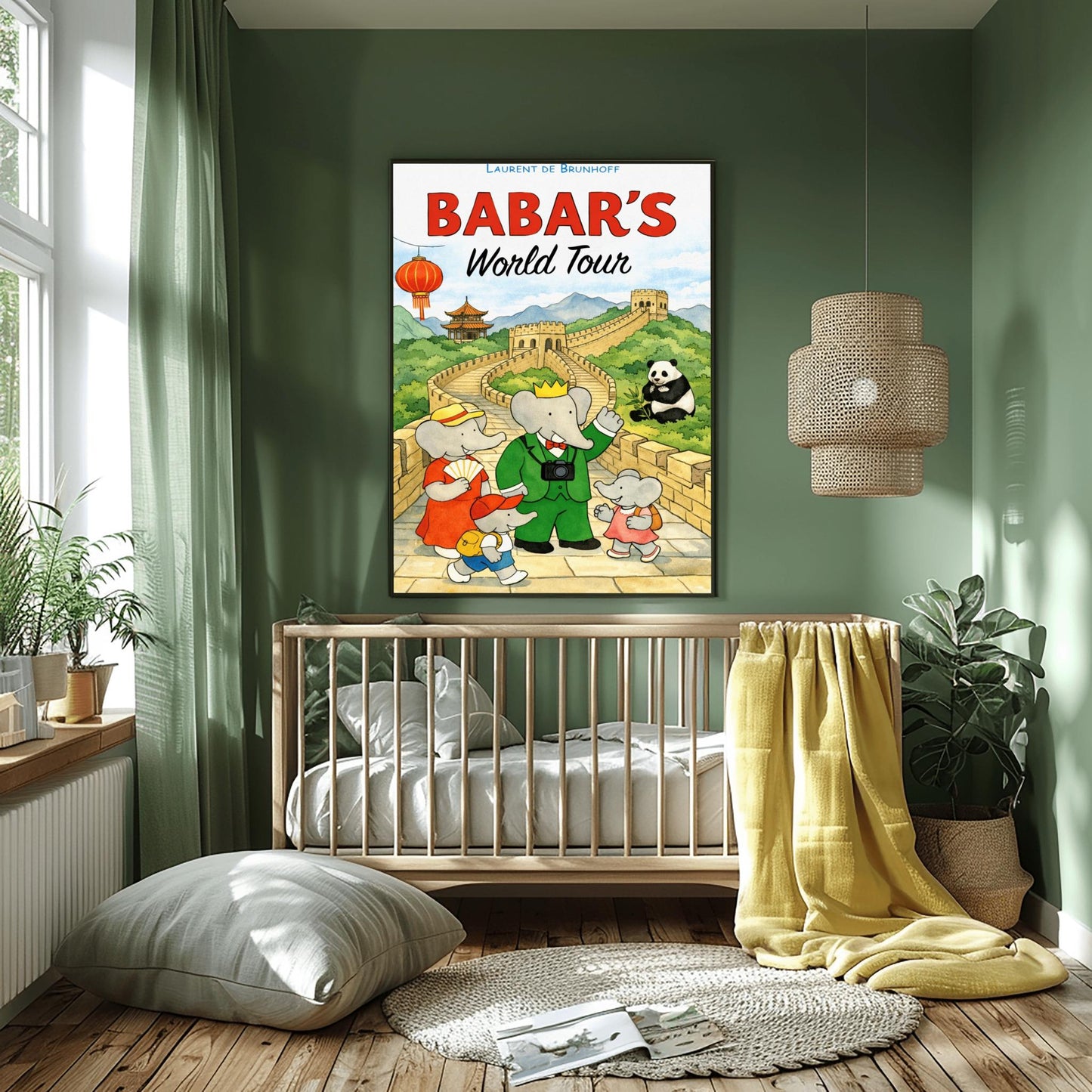 Babar's World Tour China Poster – Vintage Elephant Wall Art