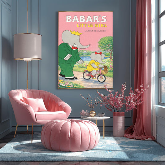 Babar's Little Girl Art Print – Vintage French Nursery Decor