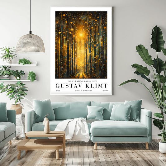 Gustav Klimt Golden Forest Print - Art Nouveau Exhibition Poster