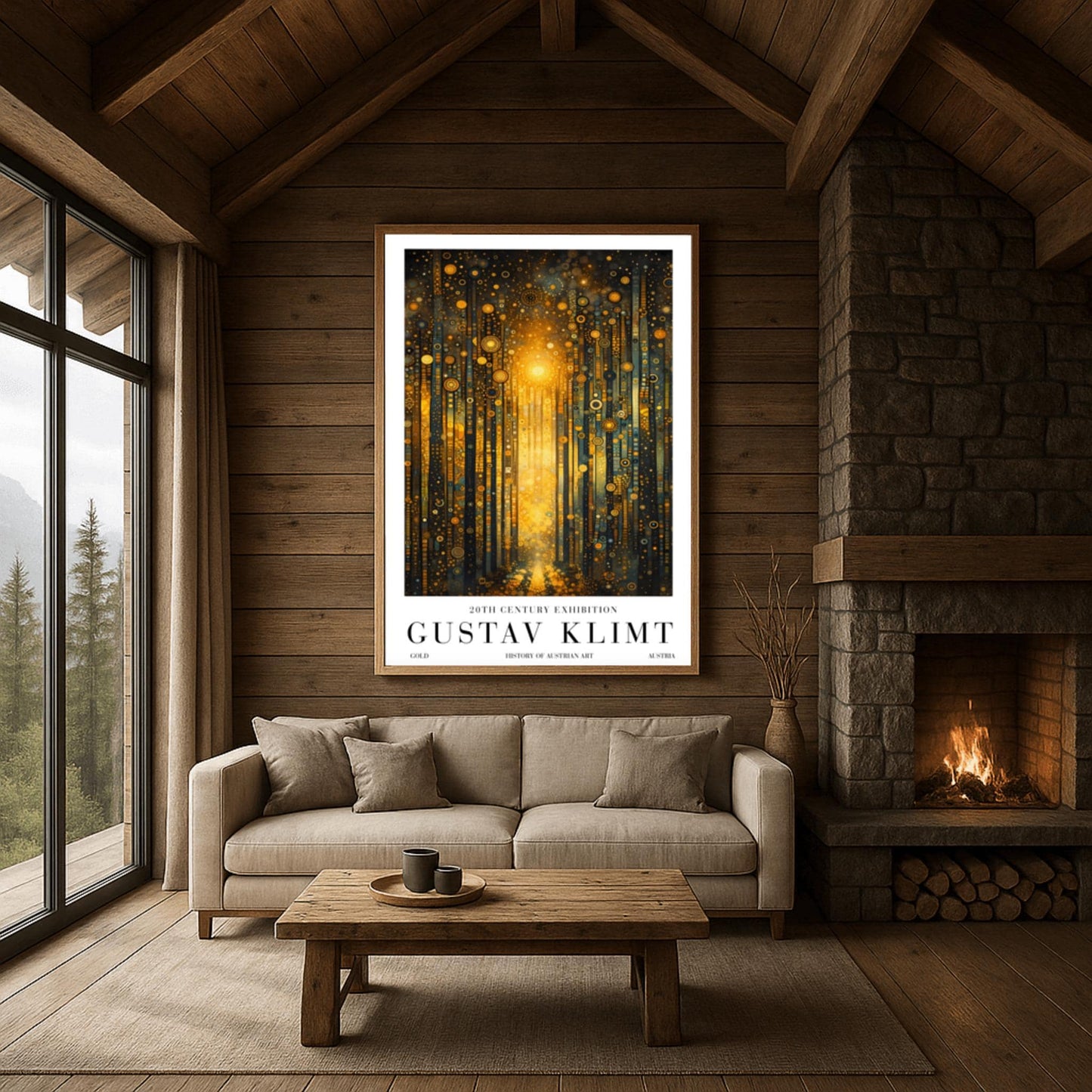 Gustav Klimt Golden Forest Print - Art Nouveau Exhibition Poster