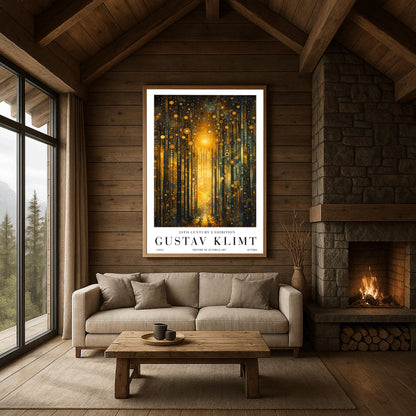 Gustav Klimt Golden Forest Print - Art Nouveau Exhibition Poster