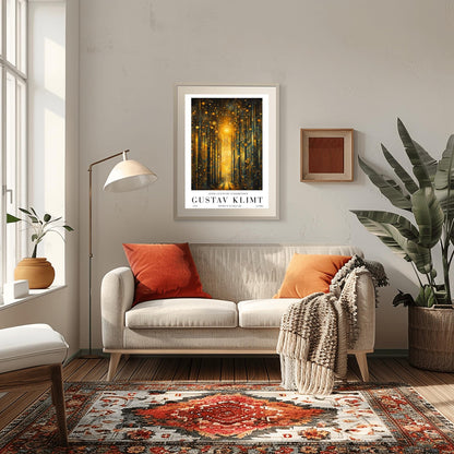 Gustav Klimt Golden Forest Print - Art Nouveau Exhibition Poster