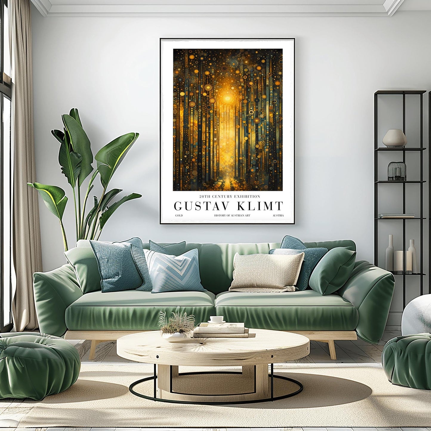 Gustav Klimt Golden Forest Print - Art Nouveau Exhibition Poster