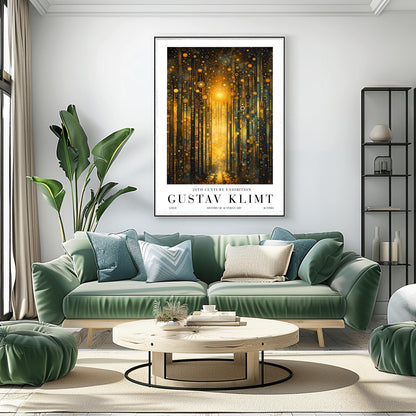 Gustav Klimt Golden Forest Print - Art Nouveau Exhibition Poster