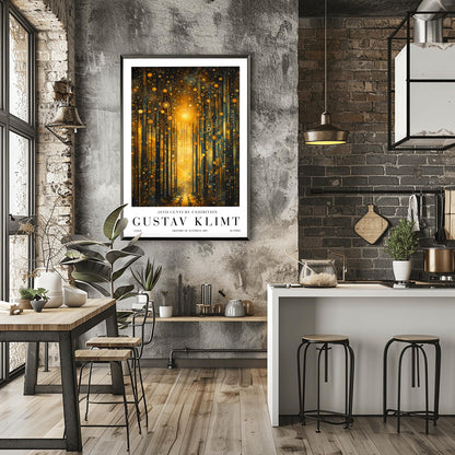 Gustav Klimt Golden Forest Print - Art Nouveau Exhibition Poster