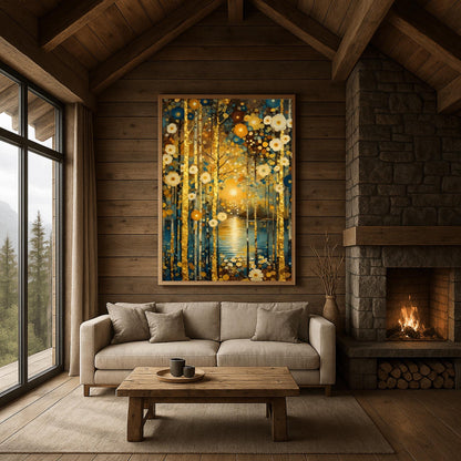 Gustav Klimt Sunrise Garden Print: Museum Exhibition Art Poster