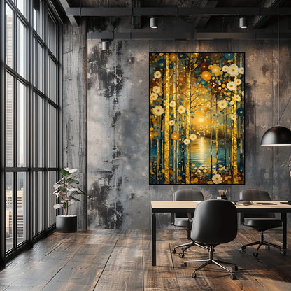 Gustav Klimt Sunrise Garden Print: Museum Exhibition Art Poster