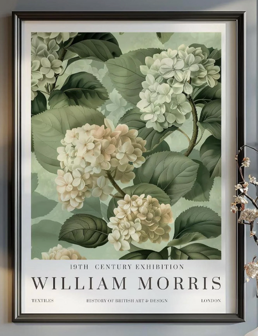 William Morris Print Vintage Poster Hydrangea Wall Art Exhibition Print Textiles Home Decor