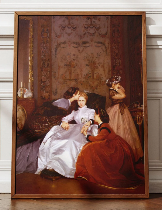 The Reluctant Bride, La Fiancée Hésitante, Auguste Toulmouche, Love story wall art, Gift for friend, Wall art for living room, Victorian era