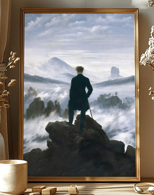 Wanderer Above Sea of Fog, Friedrich Landscape Poster, Romanticism Art Print, Physical Giclée Poster, Dark Academia Decor, Moody Wall Art