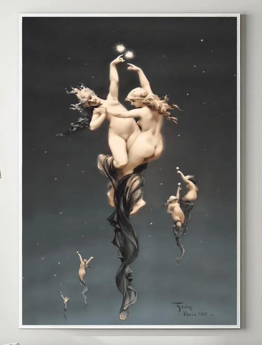 Falguière The Stars Poster | Celestial Nude Art Print | 1881 Academic Painting | Mythological Gallery Wall Decor | Ethereal Figurative Art