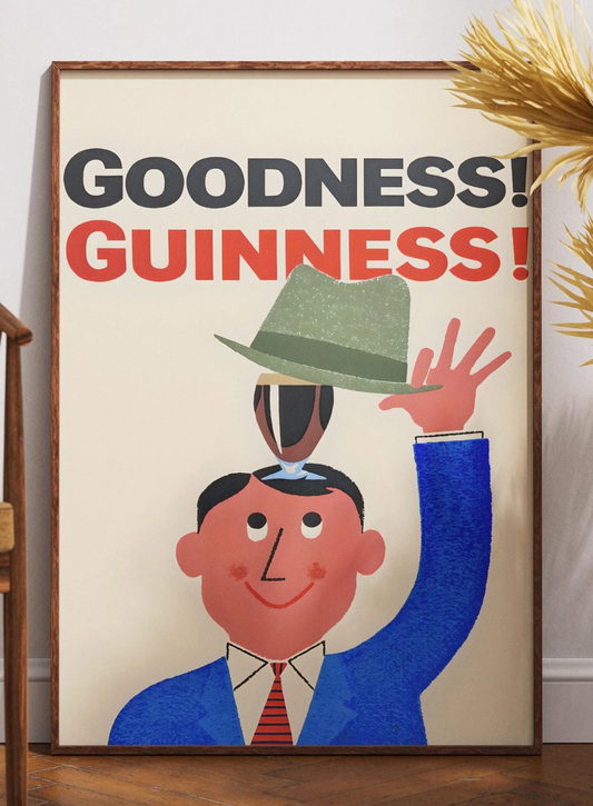 Guinness Poster Irish Stout Art Print for Pub Bar, Man Cave, Kitchen & Home, Dublin Beer Wall Decor Gift