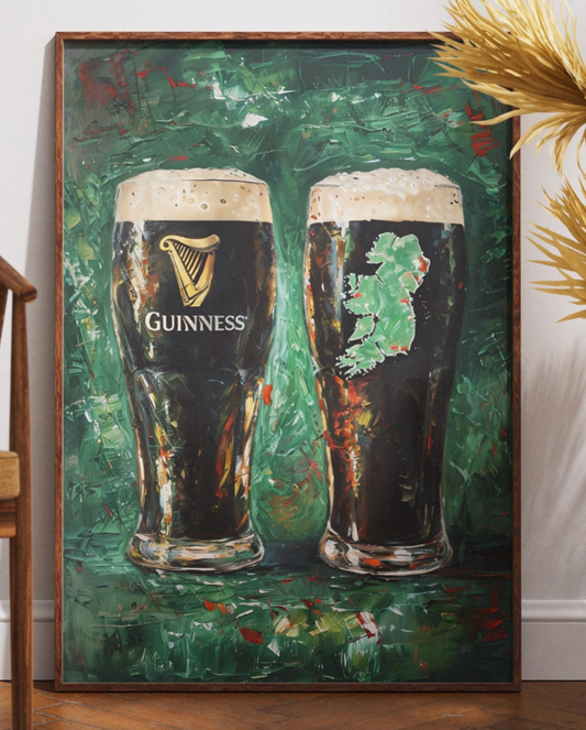 Guinness Impressionist Beer Poster, Irish Painting, Ireland Beer Gift, Bar Art, Ireland Painting, Alcohol Art, Bar Beer, Beer Artist