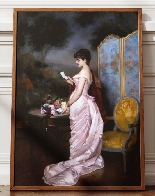The Love Letter, Auguste Toulmouche, Love story wall art, Gift for friend, Wall art for living room, Victorian era